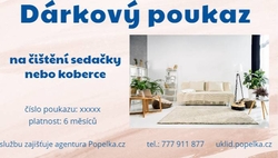 Dárkový poukaz na čištění sedačky nebo koberce v hodnotě 1600,- Kč
