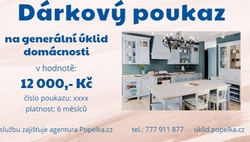 Dárkový poukaz na úklid domácnosti v hodnotě 12000 ,- Kč