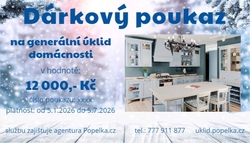 Dárkový poukaz na úklid domácnosti v hodnotě 12000 ,- Kč