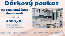 Dárkový poukaz na úklid domácnosti v hodnotě 4500 ,- Kč