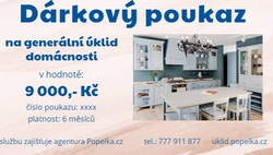 Dárkový poukaz na úklid domácnosti v hodnotě 9000 ,- Kč