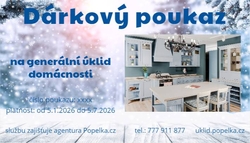 Dárkový poukaz na úklid domácnosti v hodnotě 12000 ,- Kč