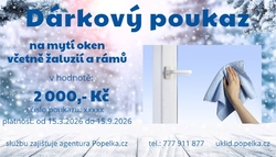 Dárkový poukaz na mytí oken  v hodnotě 2000 ,- Kč