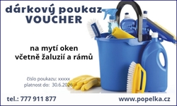 Dárkový poukaz na mytí oken  v hodnotě 6000 ,- Kč