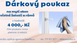 Dárkový poukaz na mytí oken  v hodnotě 4000 ,- Kč