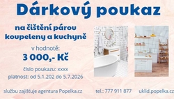 Dárkový poukaz na čištění párou v hodnotě 3000,- Kč