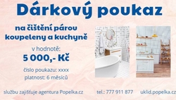 Dárkový poukaz na čištění párou v hodnotě 5000,- Kč